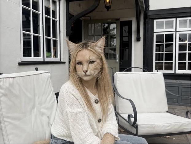 Catoji human-cat hybrid portrait